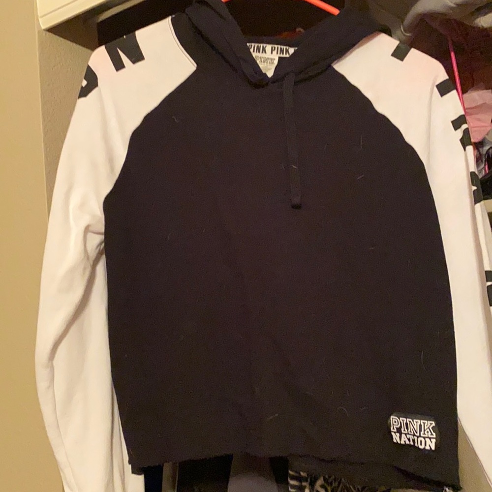 PINK CROP HOODIE